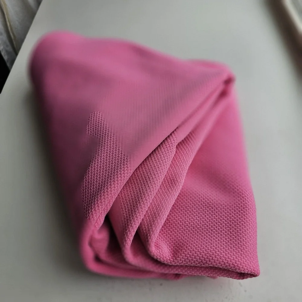 1980s Vintage Bubble Gum Pink Polyester Fabric 1.5 Yards × 61